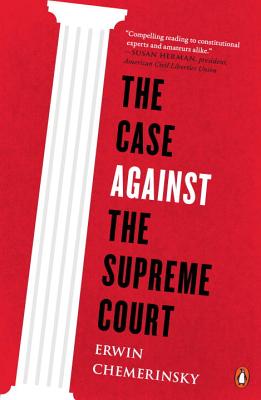 THe Case Against the Supreme Court book cover, featuring a red background with a white architectural pillar