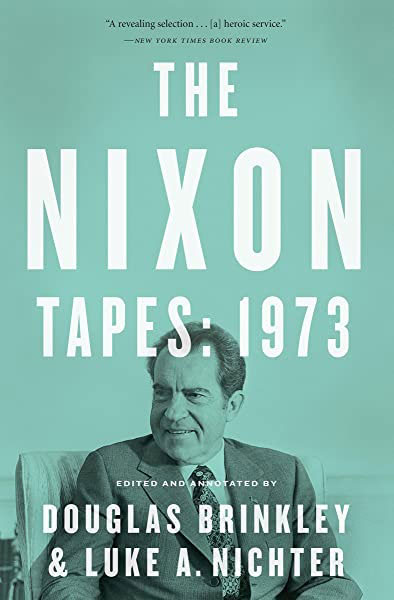 A teal book cover with a picture of Richard Nixon