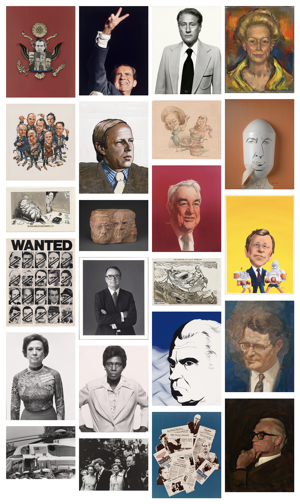A collage of Watergate-themed artwork